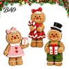 Wooden Gingerbread Man Ornaments Christmas Ornament, Hand Painted Vintage Tabletop Durable Wood Figurines Figurine, Rustic Holiday Decor for