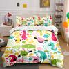 Colorful Cartoon Creatures Party Set Kid'S And Adults' Bedroom Decor, Exquisite Three-Piece Bedding Set Gift