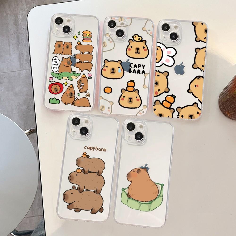 Cartoon Cute Capybara Phone Case For IPhone 18 14 13 12 11 Pro Max XS X XR SE 2020 6 7 8 Plus Mini Protective Cover