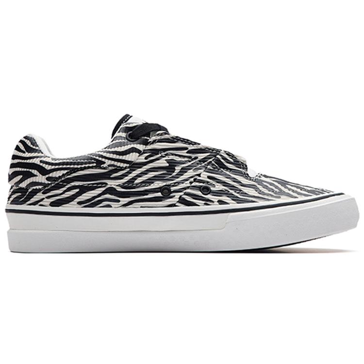Anta Ao Li Abrasion Resistant Low Top Skateboard Shoes Women's Black White 122238013-3