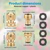 Quick Connect Hose Fittings 3/4" GHT Solid Brass Garden Hose Connectors No-Leak Design Male Female Thread Quick Connector Kit