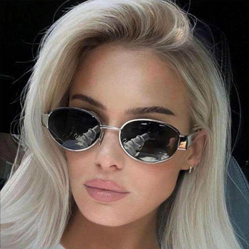 4PCS Oval Shaped Personality Metal Small Circular Stylish Glasses Shades Beach Accessories For Women Glasses Professional Vision Correction