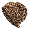Individuelle Leopardenmuster Mützen Strickmützen für die Straße für Damen Unisex Herbst Winter Warme Tierfell Totenkopfmützen Mützen