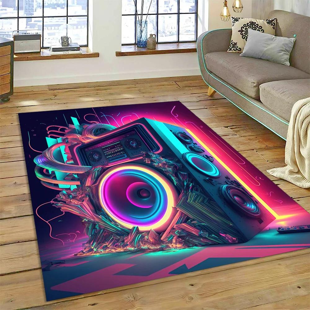Colorful Musical Note Music Score Cartoon Carpet Rug for Home Living Room Bedroom Sofa Doormat Decor,Kids Area Rug Non-slip Mat