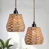 1PC Rattan Decorative Dining Room Faux Rattan Woven Lampshade Vintage Lamps Decorative Chandelier Multi-Style