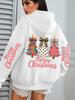 Sweat à capuche Pull Motif Imprimé Arbre avec Nœud Coloré Joyeux Noël Automne Hiver
