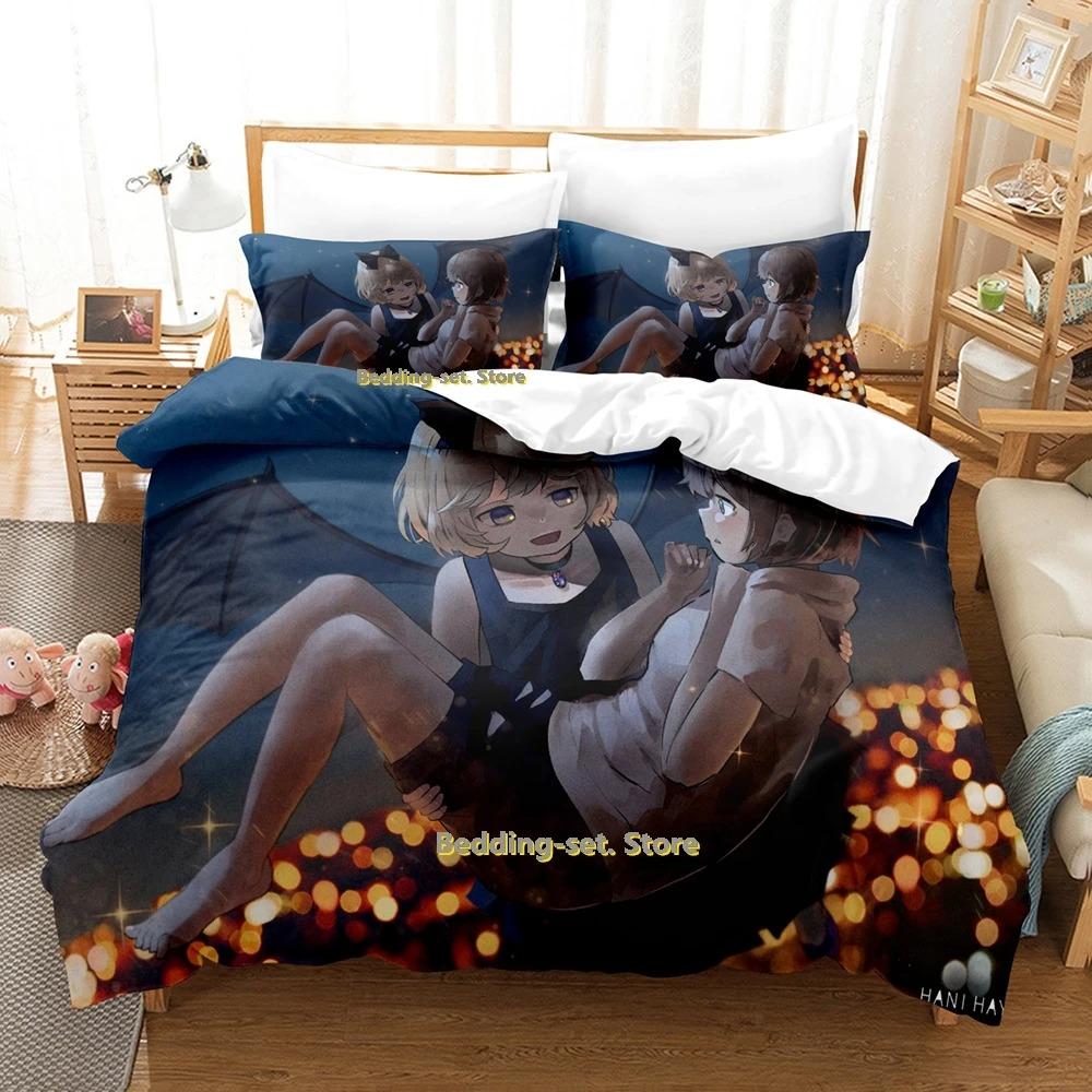 Tonari No Kyuuketsuki-san Anime Bedding Set Single Twin Full Queen King Size Duvet Cover for Adult Kid Bedroom