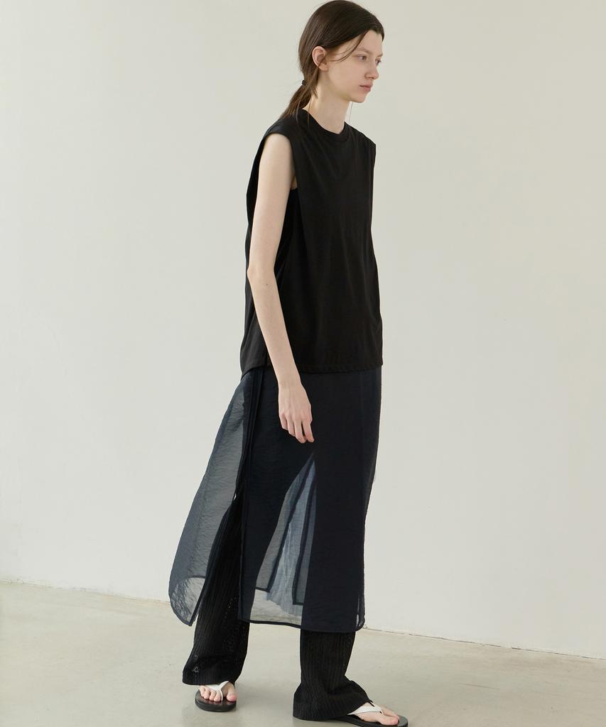 Leuba Sheer Layered Maxi Dress - Darknight Navy