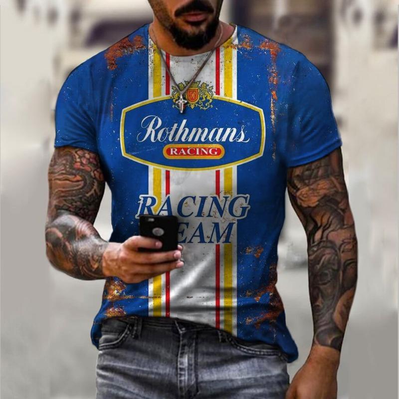 Dostawa Męska Koszulka Lemans Samochód Wzór Vintage Koszulki Letnie Oversize Codzienne Koszulki Męskie Krótki Rękaw Męskie Ubrania