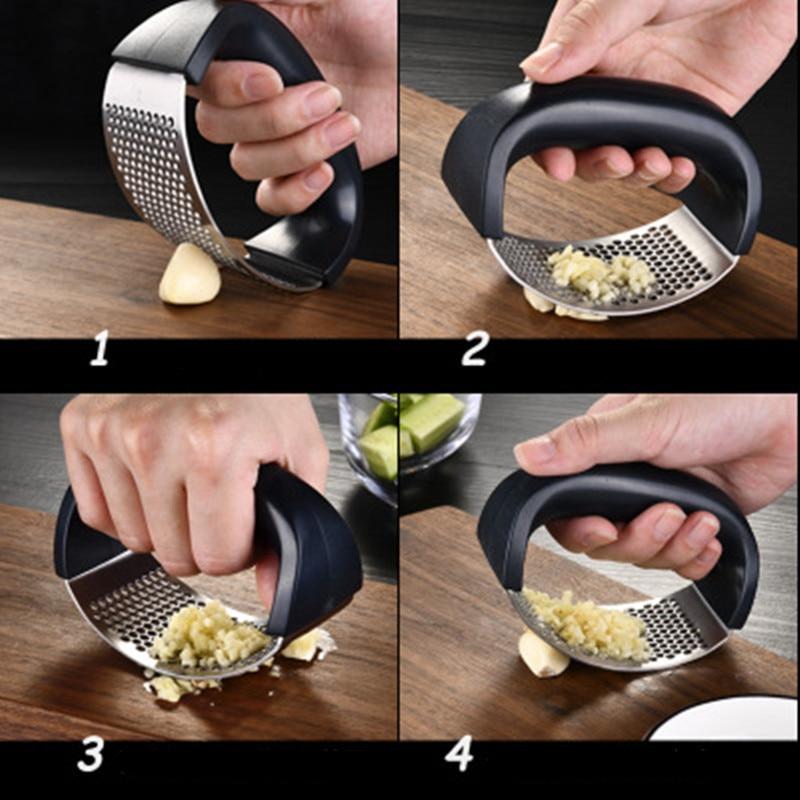 Multi-functional Stainless Steel Garlic Press Kitchen Household Garlic Press Mashed Garlic