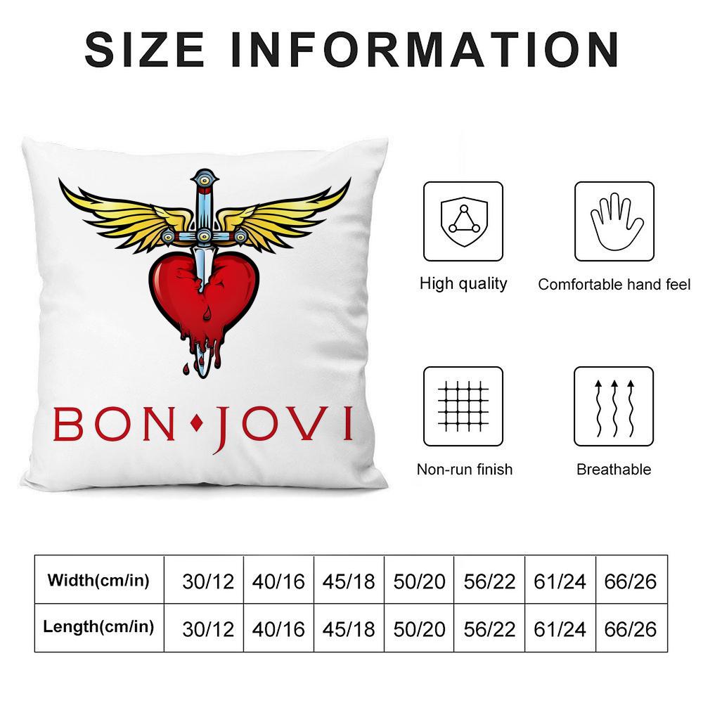 B-Bon Jovis Band Cushion Cover Pillowcase Ultra Soft Skin Friendly Fabric Cloud Like Comfort & Concealed Zipper