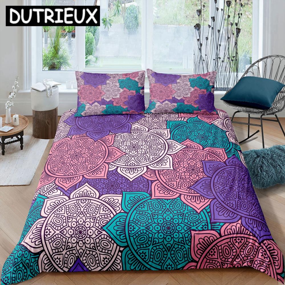 Bohemia Style Bedding Set Fashion Mandala 3d Duvet Cover Sets Comforter Bed Linen Twin Queen King Single Size Gift Modern Flower