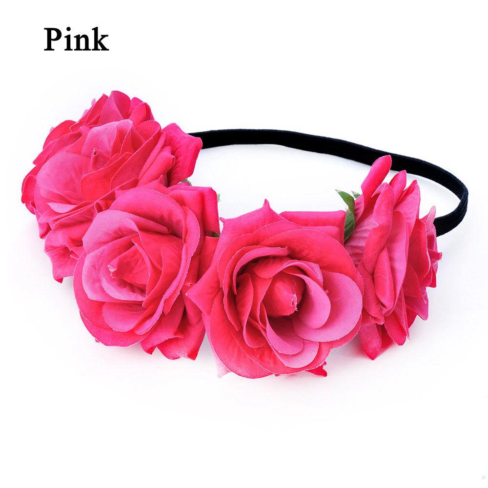 Headpiece Hair Wreaths Headdress Wedding Headwear Floral Crown Rose Flower Headbands Hair Garland