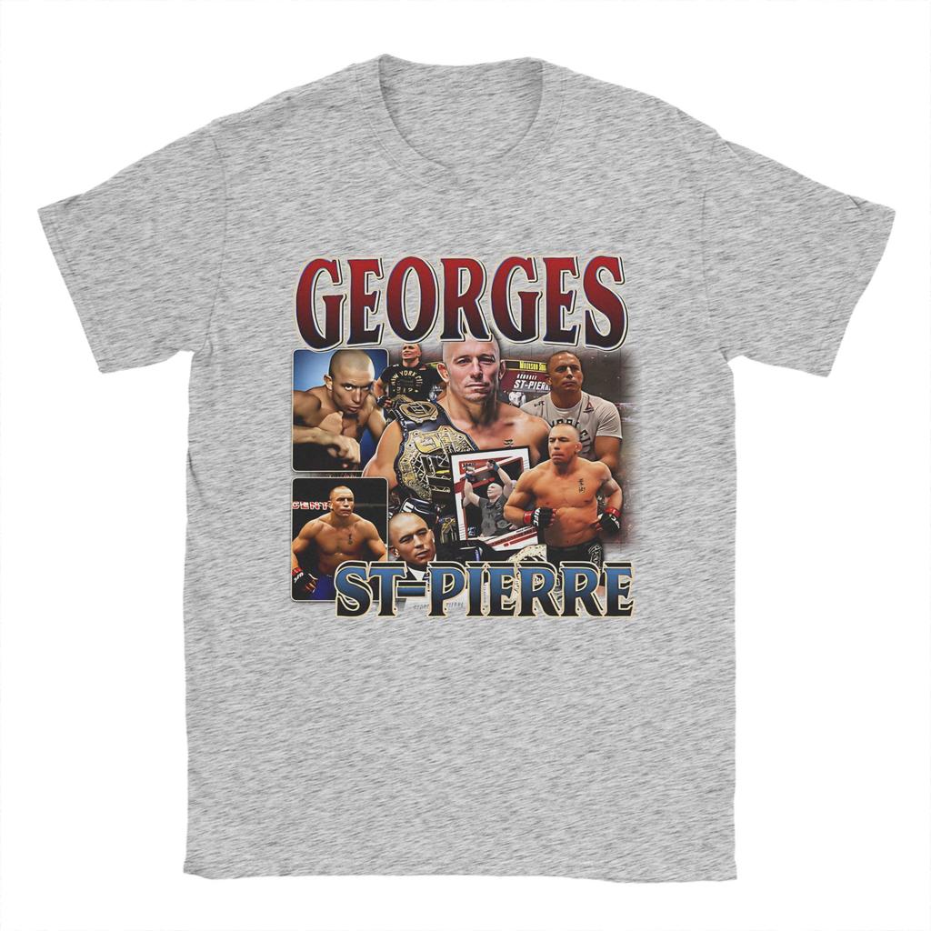 Georges St Pierre T Shirts for Men Cotton Novelty TShirt O Neck  Tee Shirt Short Sleeve Tops Graphic Printed