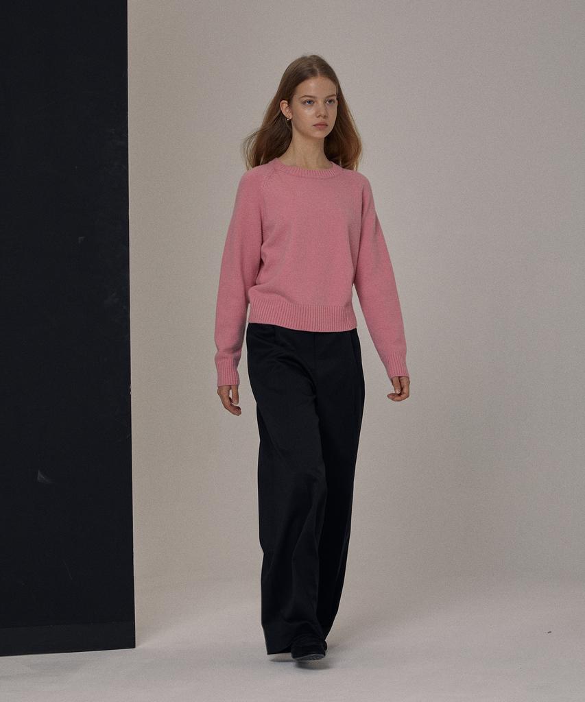 LEARVE Signature High-Waisted Wool Pants Black