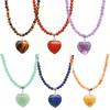 Simple Fashion Heart Shaped Crystal 4mm Round Bead Necklace