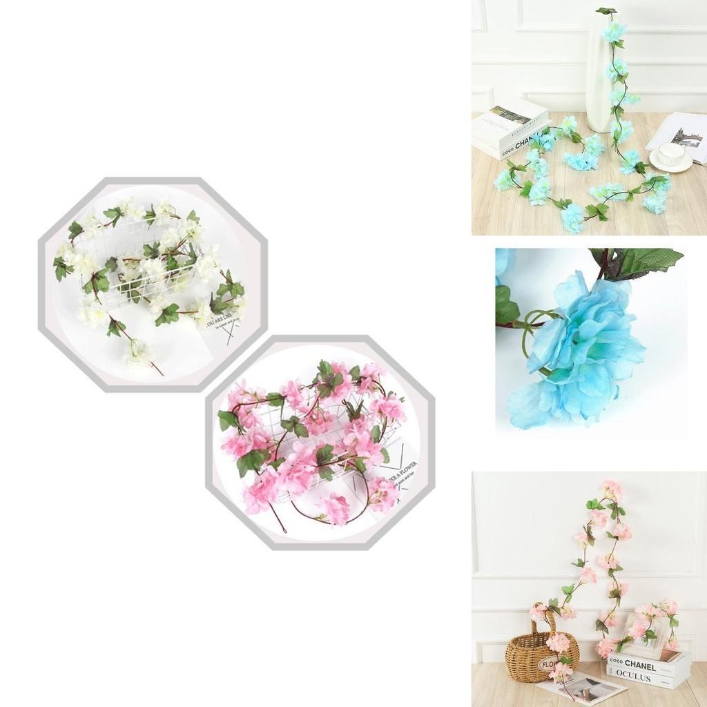 Elegant Artificial Cherry Blossom Garland Ivy Vine For Home Decor And Festivities