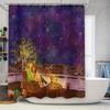 Anime Couple Landscape Shower Curtain Romantic City View Decor Bathroom Fabric Backdrop Wall Tapestry Home Decor
