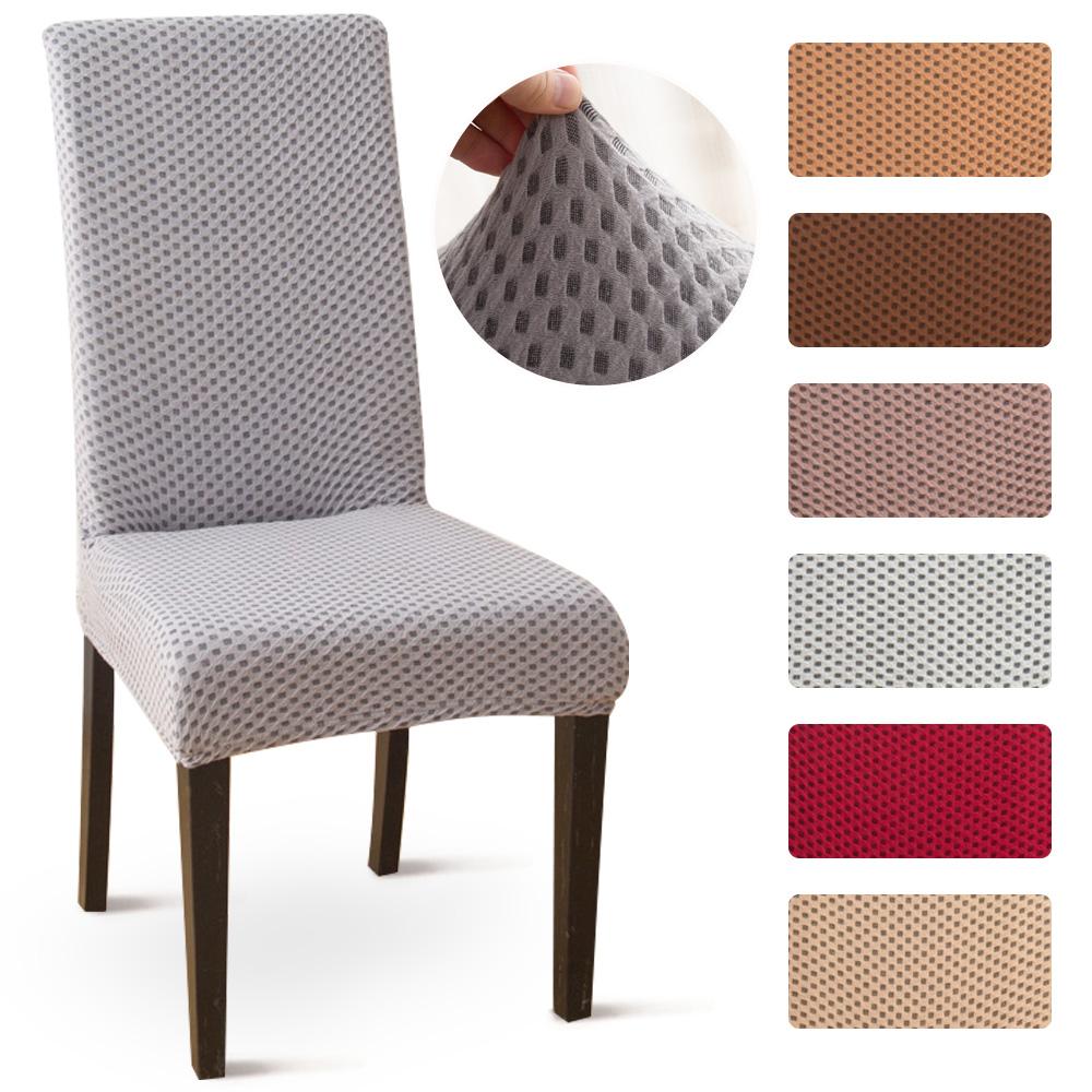 Spandex Jacquard Stoelhoezen Effen Kleur Stretch Meubelbeschermers Slipcovers voor Eetkamer Bruiloft Verwijderbare Stoelhoezen