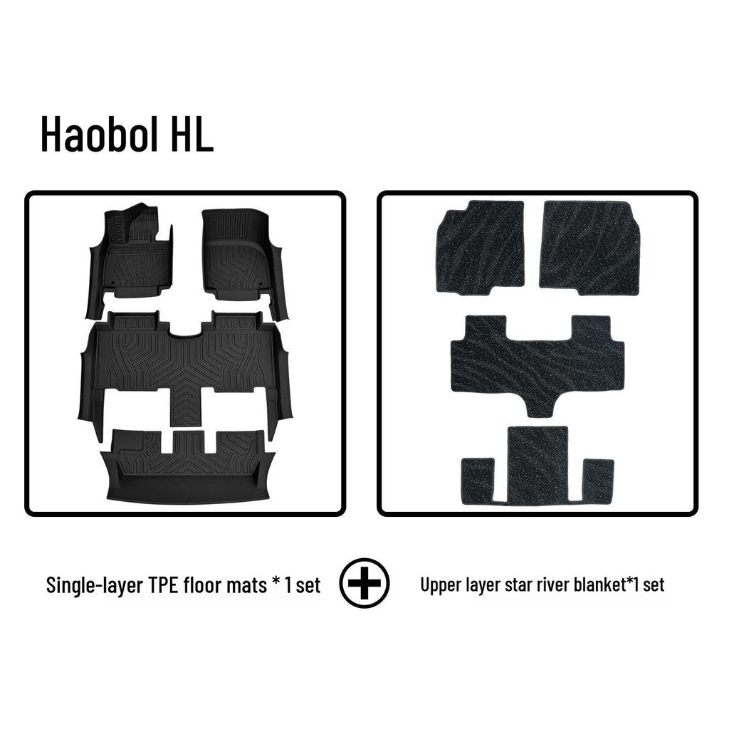 Odorless Eco-Friendly TPE Car Floor Mats for GAC AION HL with Door Sill Coverage