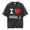 Camisetas Lavadas Vintage con Logo del Rapero Milo J para Hombre y Mujer Ropa Camiseta Harajuku Camisetas de Algodón de Manga Corta Streetwear