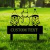 Personalized Santa Claus Metal Yard Sign, Garden Stake Outdoor Decor for Courtyard