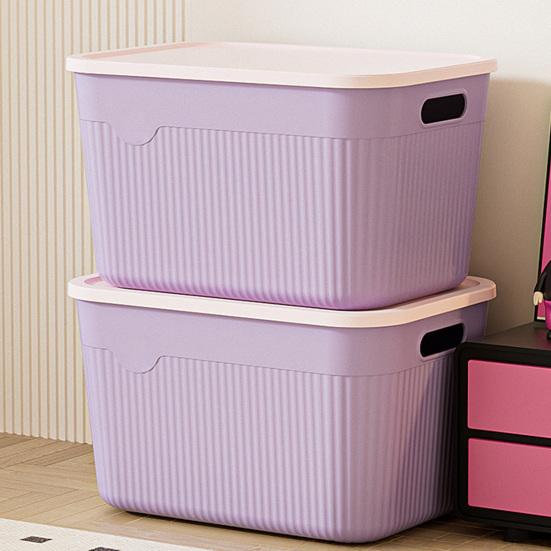 Aufbewahrungsbox mit Griff und Deckel Organizer Platzsparend Stapelbarer Behälter für Küche Schlafzimmer Wohnheim