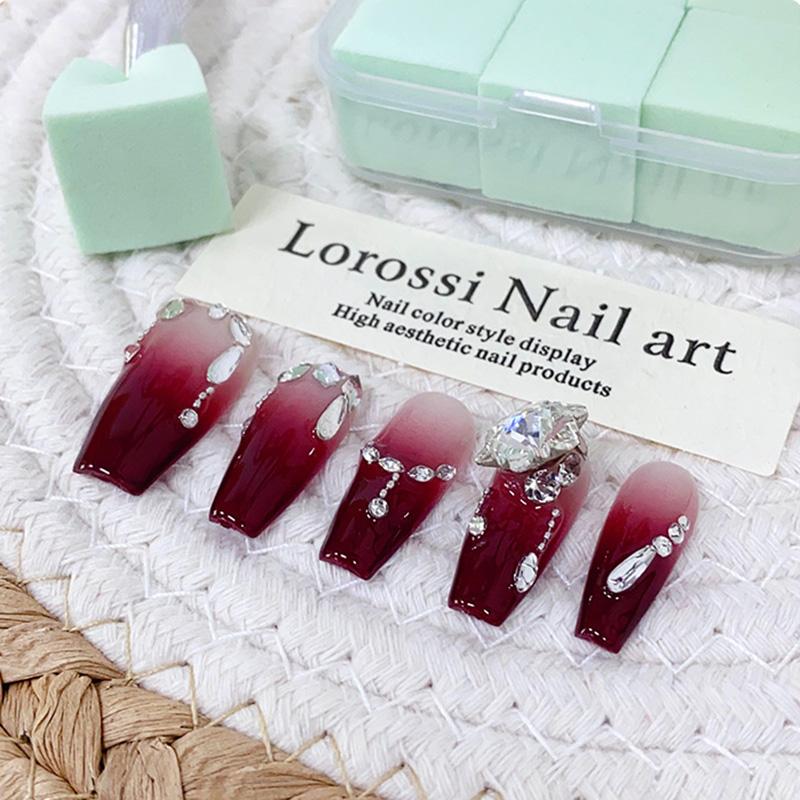 Éponge Souple pour Nail Art 2 cm / 0,79 pouce 9 Pièces/Boîte Tampon pour Ongles Outil de Peinture Effet Dégradé Gel Teinture Halo Pinceau Manucure DIY Salon