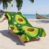 Oversized Avocado Beach Towel, Soft Microfiber Quick Dry Cartoon Avocado Print Bath Towel, Large Pool & Travel Beach Blanket