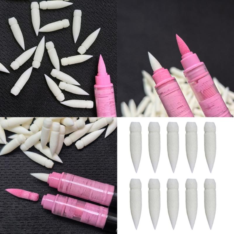10 Pièces Marqueur Peinture Acrylique Liquide Pointe Pinceau Poils Souples en Nylon Pointe de Remplacement pour Marqueur Acrylique Pour Artistes Étudiants