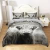 Highland Cattle Digital Printing Quilt Cover Bedding Set Quilt Cover Animal Three-Piece Set