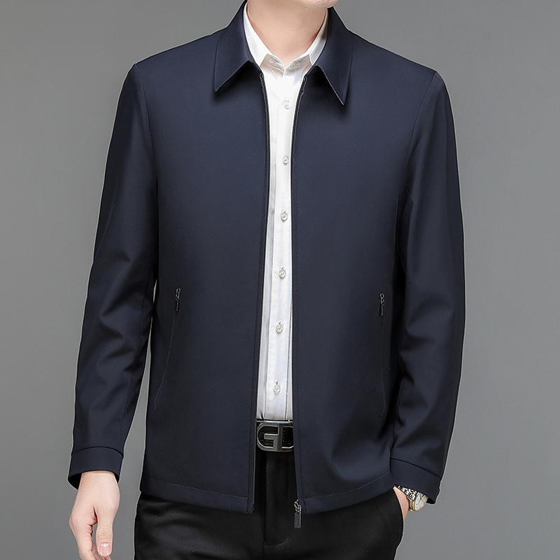 Jacket Jacket Men's Business Casual Middle-aged and Elderly Dad's Top Men's Fashion Lapel Jacket Simple Jacket