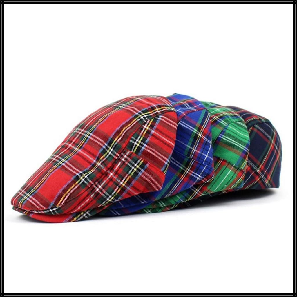 Hunting Cap Hat Check Pattern Sports Running Outdoor Golf Men Women CA594 [White Fang] (Green)