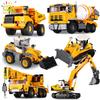 Engineering Truck Building Blocks Vehicle Excavator Bulldozer Crane Car Bricks City Construction Toys For Children Boys