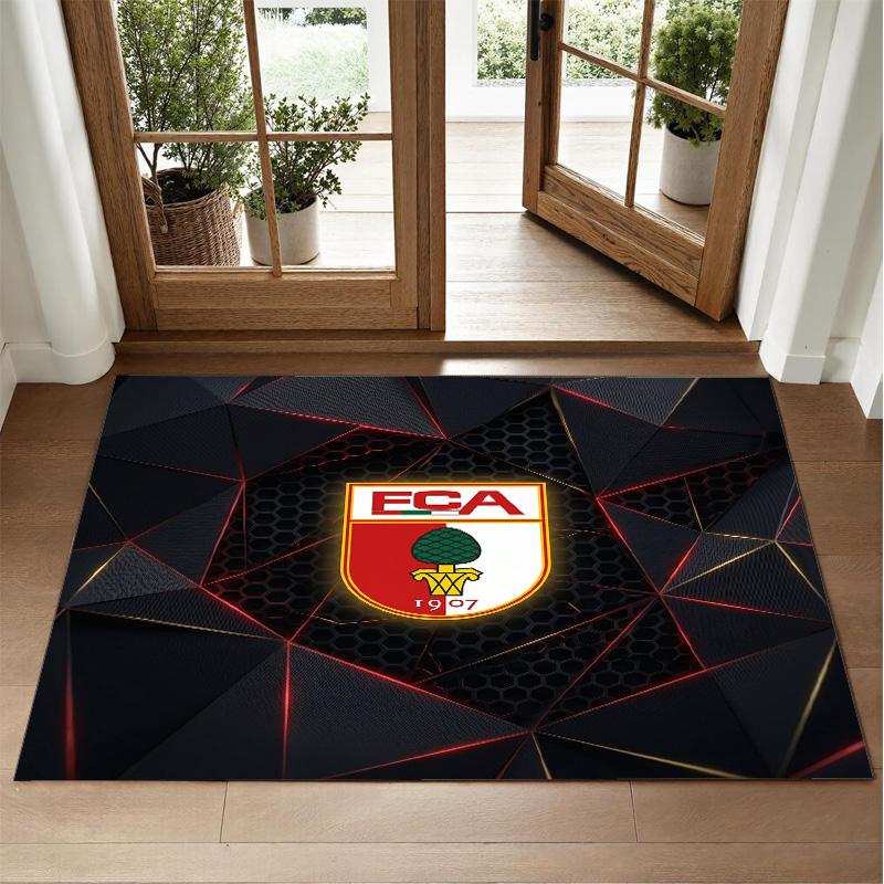 FC Augsburg FC Design Kristall-Samt-Teppich Weiche Dekorationsmatte für Schlafzimmer Eingang