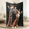 Soft HighDefinition Digital Print Giraffe Pattern Fleece Throw Blanket Breathable Polyester Perfect for AllSeason Use Family Gif