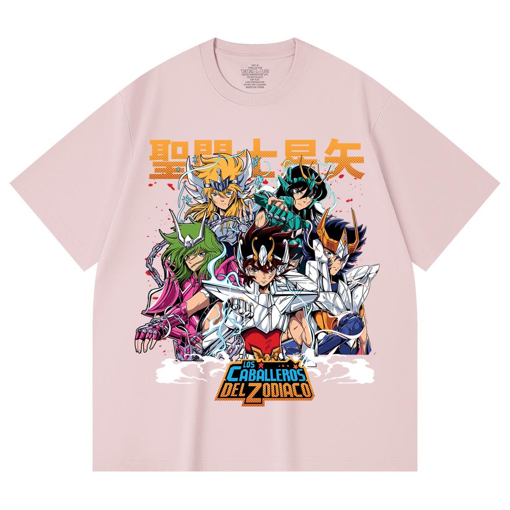 230 Gsm 100% Katoen Saint Seiya V1 Print Unisex Zwaar Katoen T-shirt
