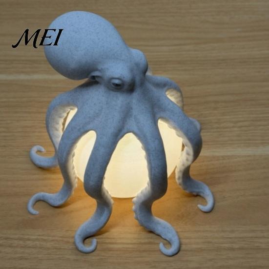 Holiday Gift for Children 3D Printed Octopus Night Light, Creative Table Lamp with Remote Control, 7 Color Ambient Lighting Living Room LED