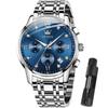 Multifunktionsuhr für Mode, Quarz, Arm, Business, Metall, cooles Geschenk, Uhr für Männer, Herren, Armbanduhr, Herren, analog, wasserdicht, Uhr, Band, blau, Herren