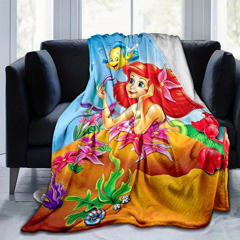 1 Stück, Prinzessin Arielle Die kleine Meerjungfrau Unterwasser-Decke Heimdeko, Sofabezug, Outdoor-Decke, Geschenk, Flanelldecke, Geeignet für Bett