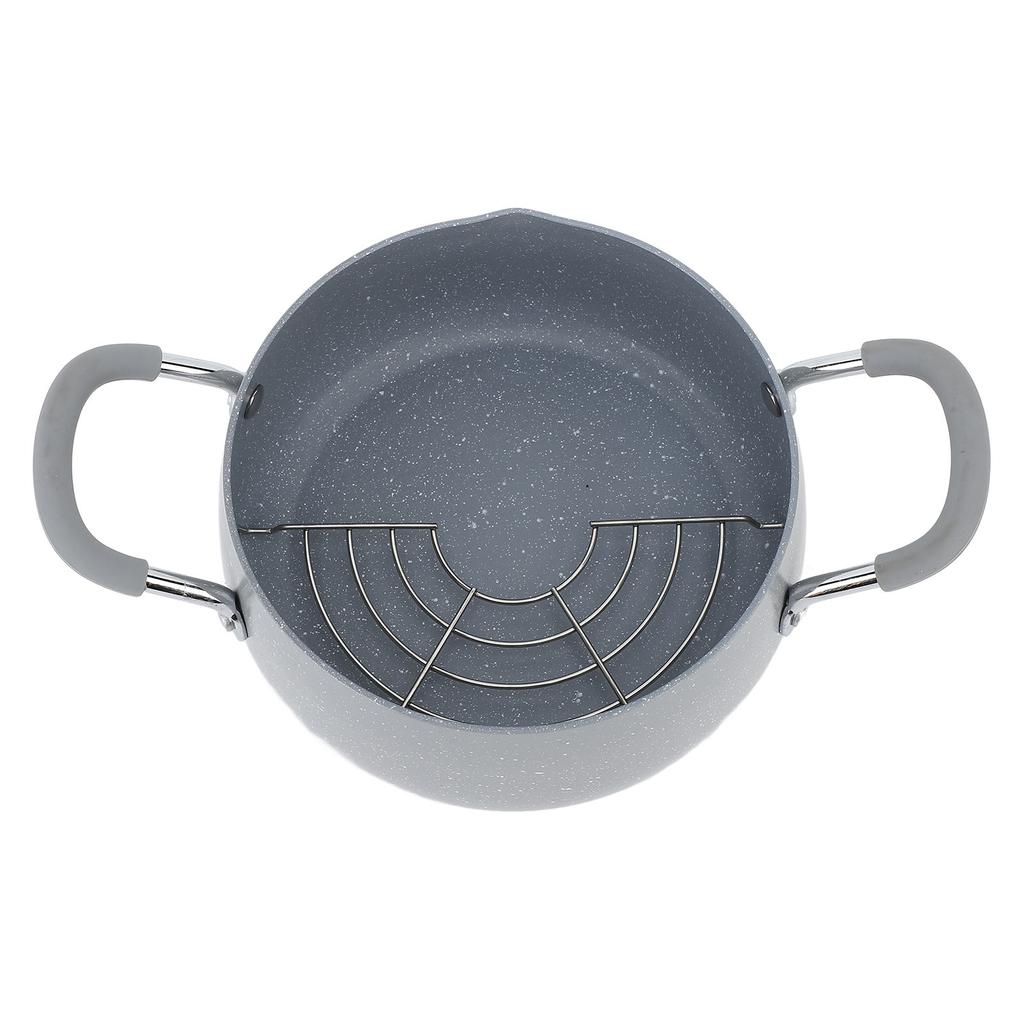 Japanese Deep Fryer Pot Dual Handle Mini Frying Pot With Lid And Oil Drip Drainer Rack for Kitchen