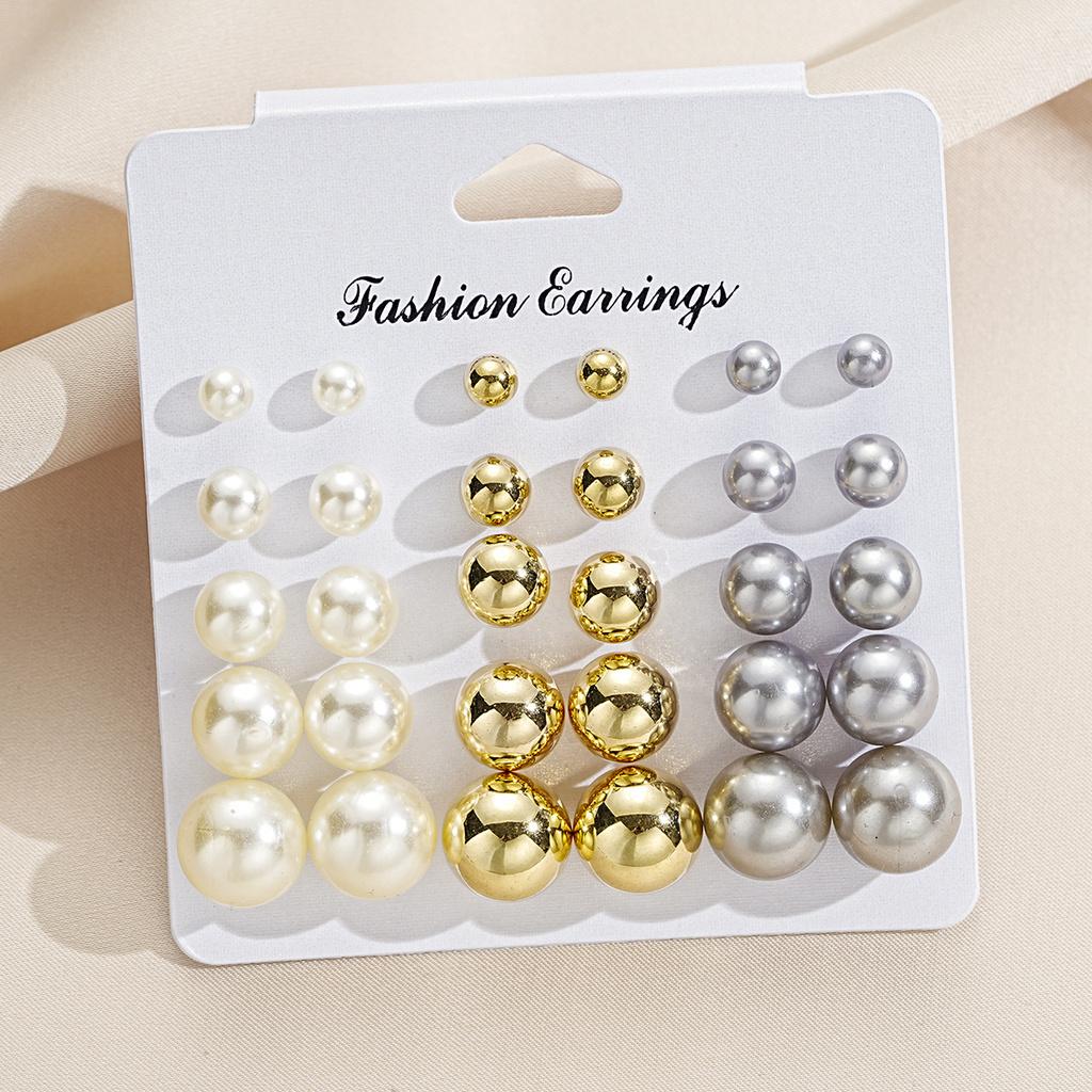 iF ME 15pairs/set Circular Stud Earrings Set for Woman Hypoallergenic Silver Earring Accessories Jewelry