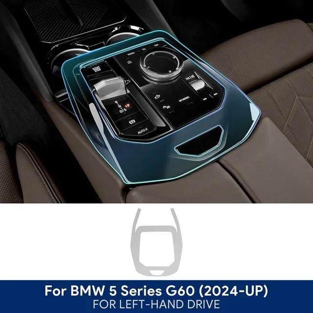For BMW 5 Series I5 G60 2024 Transparent TPU Interior Protective Film Center Console Anti Scratch Set