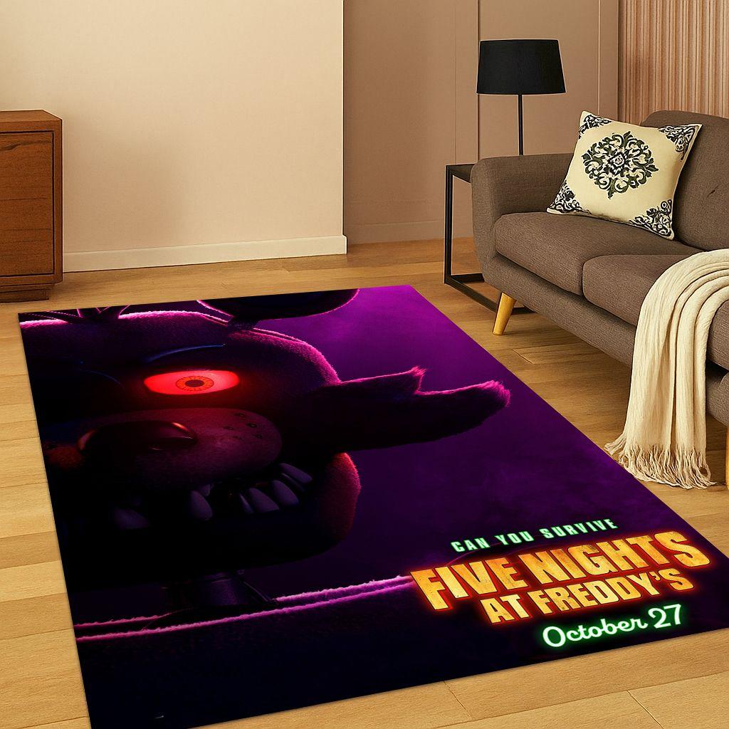 3D F-FNAF Game Cartoon Carpet Rug for Bedroom Living Room Sofa Doormat Home Decor,Kids Game Area Rug Non-slip Christmas Gift