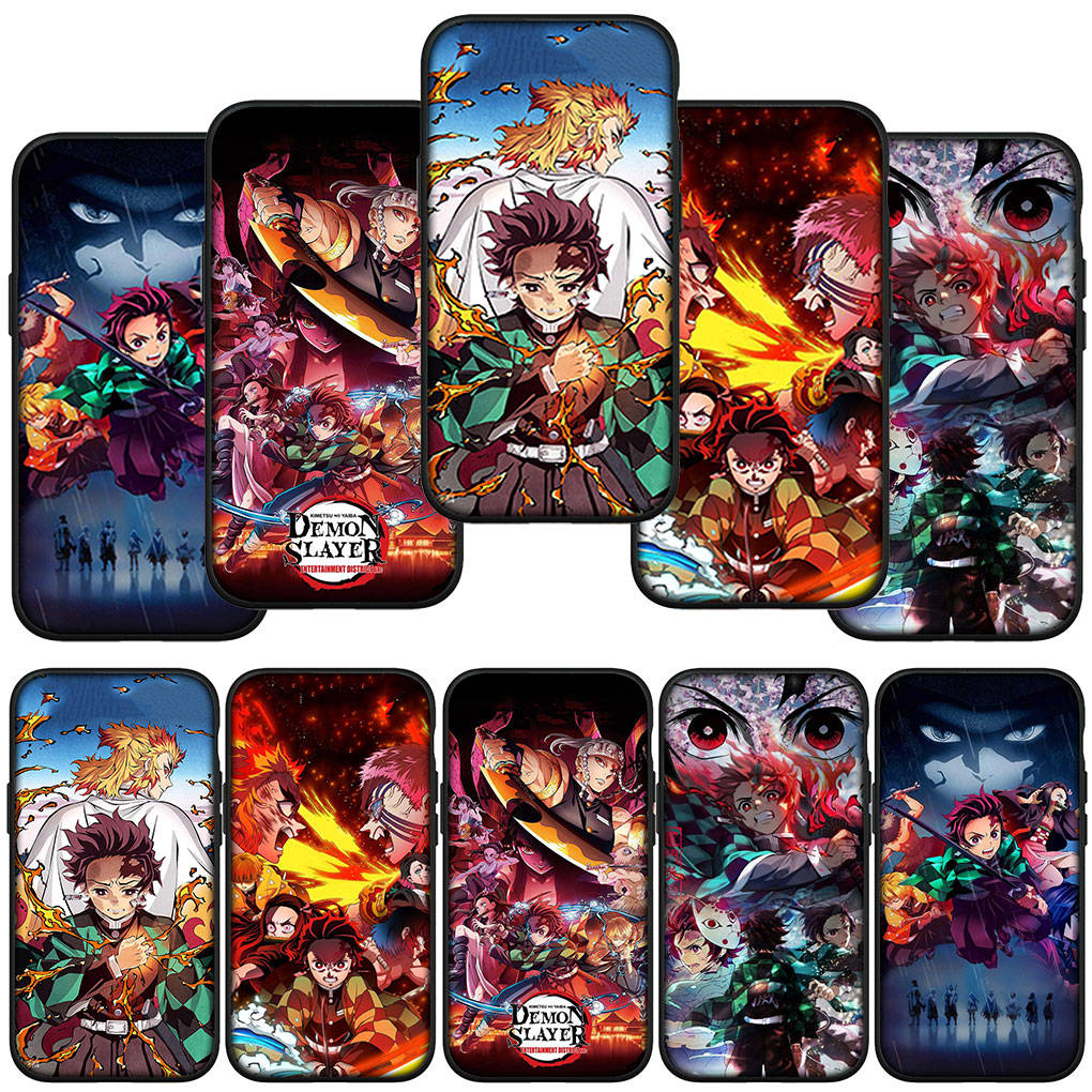 Samsung Galaxy S25 S24 S23 iPhone 16 15 Xiaomi Redmi Note 14 13 12 16E X 11 Pro Max OPPO Moto Huawei için Kılıf Anime Kamado Tanjirou Demon Slayer Kılıf