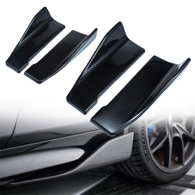 Universeller Auto-Spoiler Seitlich Frontstoßstange Hinten Seitenleiste Lippe Schwellerschweller Flügel Kohlefaser Glänzendes Schwarz Schutzleisten