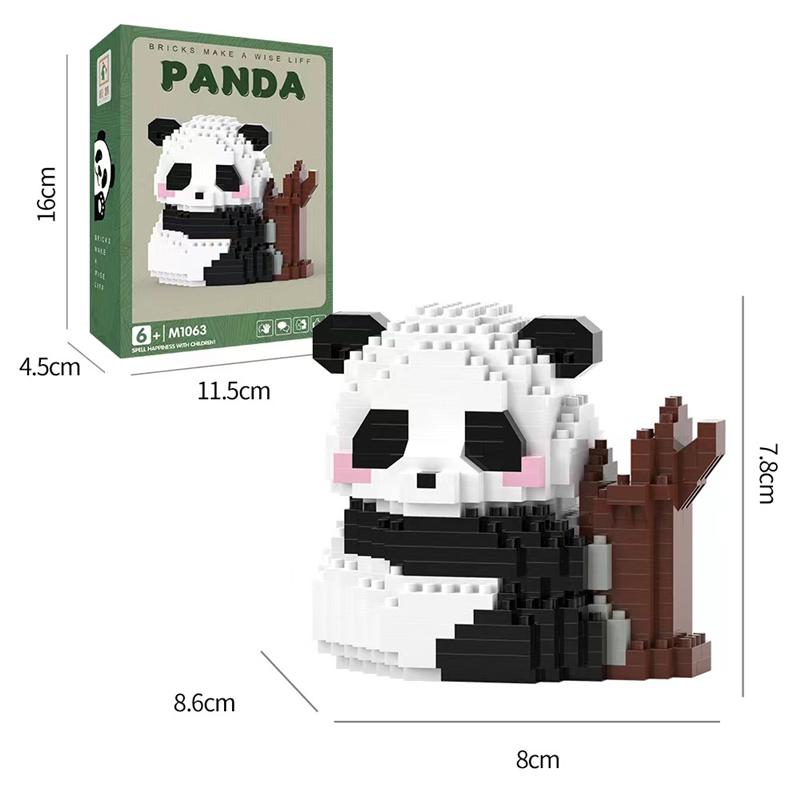 Fantasievolle Chinesische Riesenpanda Bausteine Blumen Niedliches Puzzle Zusammengebaut Kindergeburtstagsgeschenk Lässiges Zusammengebautes Spielzeug