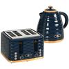2-in-1 Toaster and Kettle Set, 7 Browning Levels, Defrost and Reheat Function, Blue