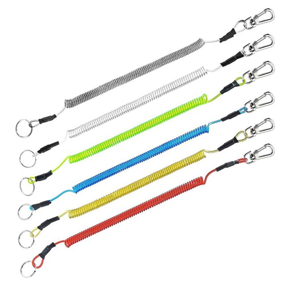 Camping Security Gear Tool Spring Elastic Rope Anti-lost Phone Keychain Portable Fishing Lanyards