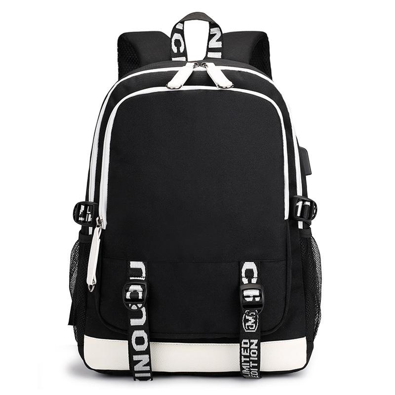 Mochila escolar de grande capacidade com alça de ombro; conjunto de estojo de lápis de três peças para estudante